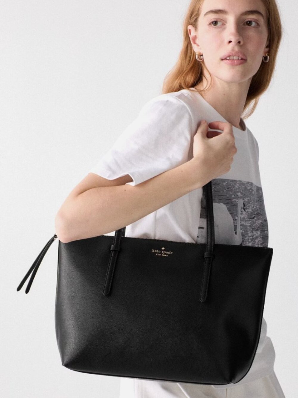 New Kate Spade All Day Large Tote Delicate Pebble Leather Black
